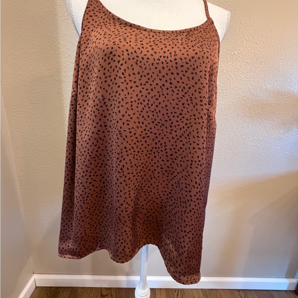 Brown Spaghetti Strap Top Size XL